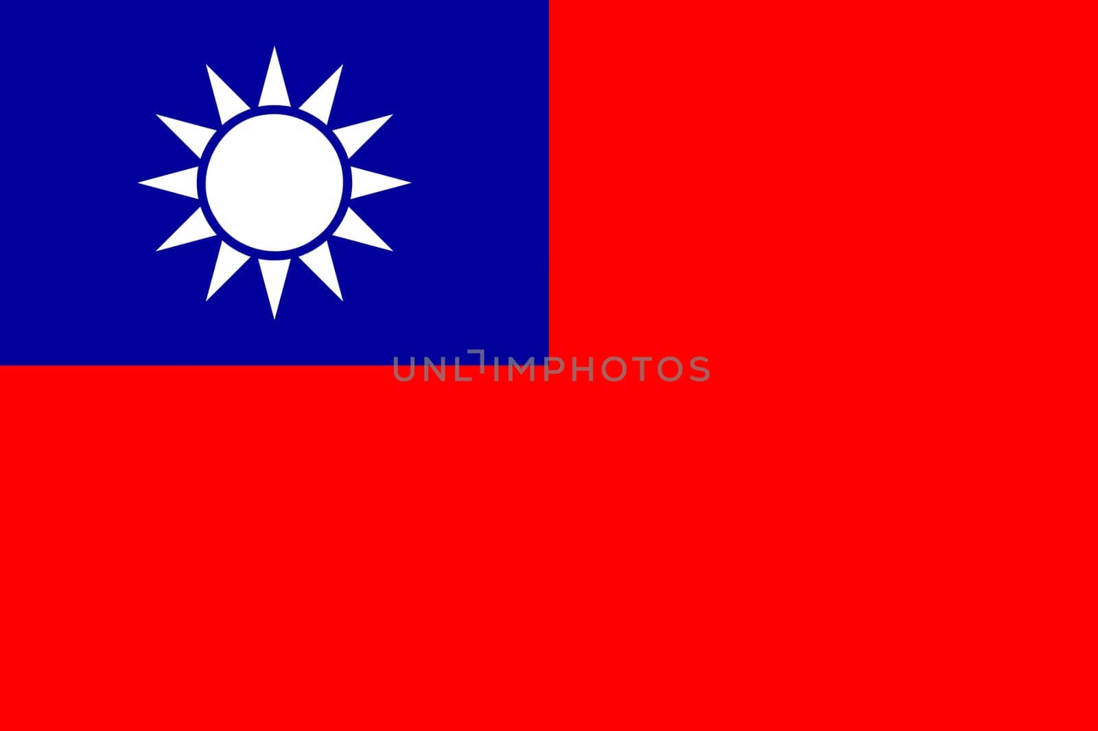 Flag of Taiwan officially flag of the Republic of China is a state in East Asia, a vector illustration.