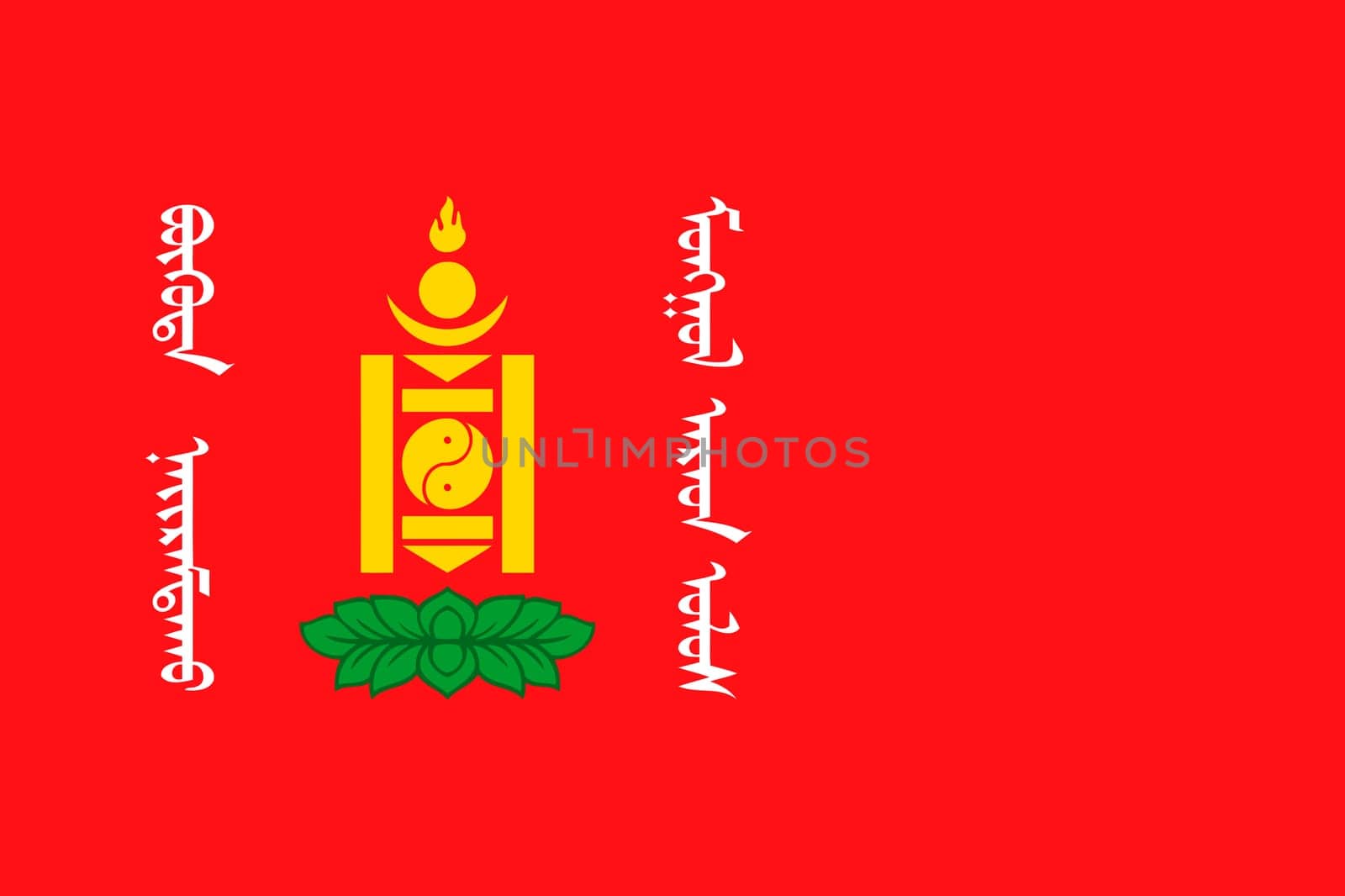 Mongolia flag. Accurate dimensions, element proportions and colors