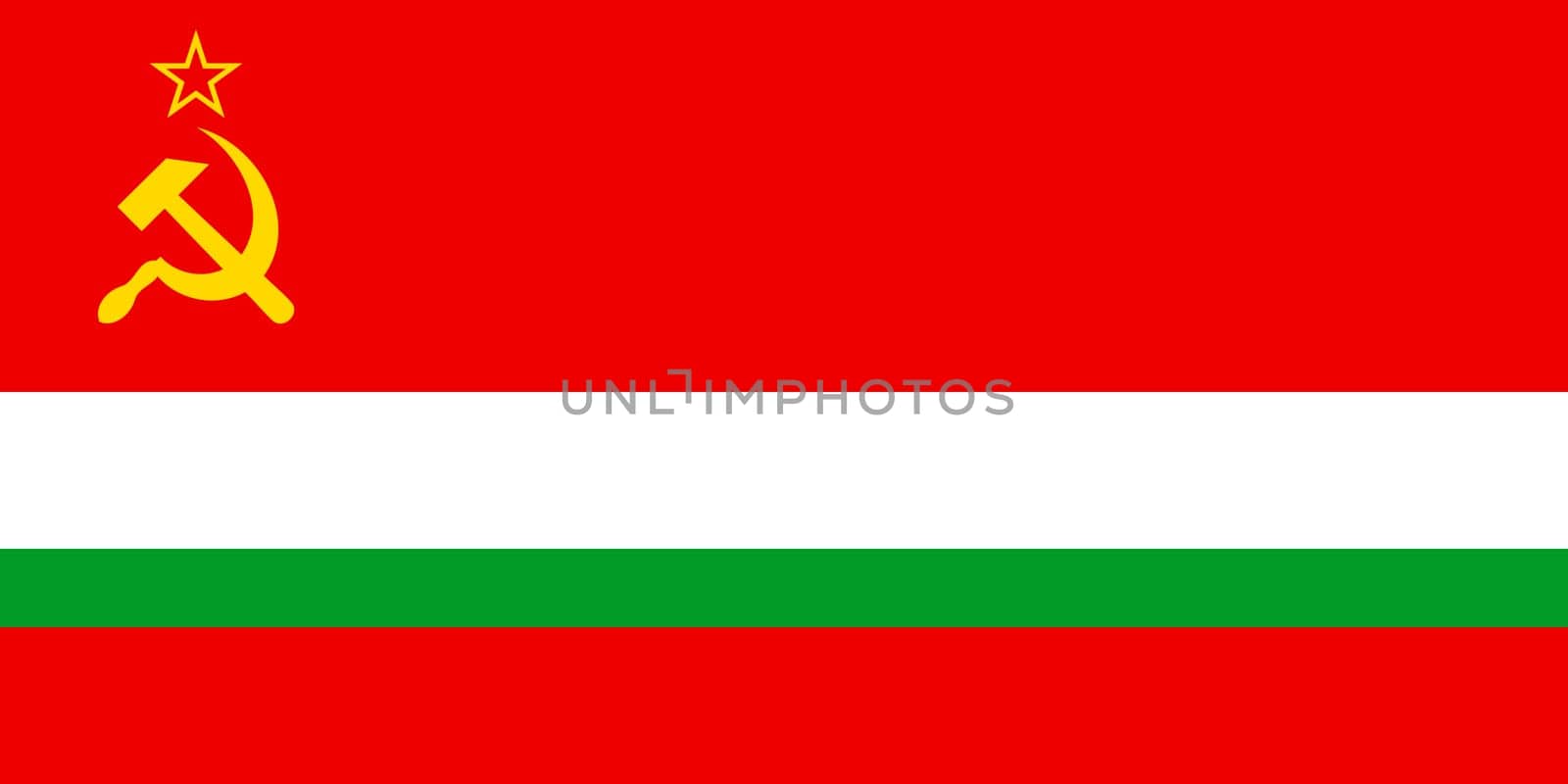 Tajik soviet socialist republic flag. isolated on white background