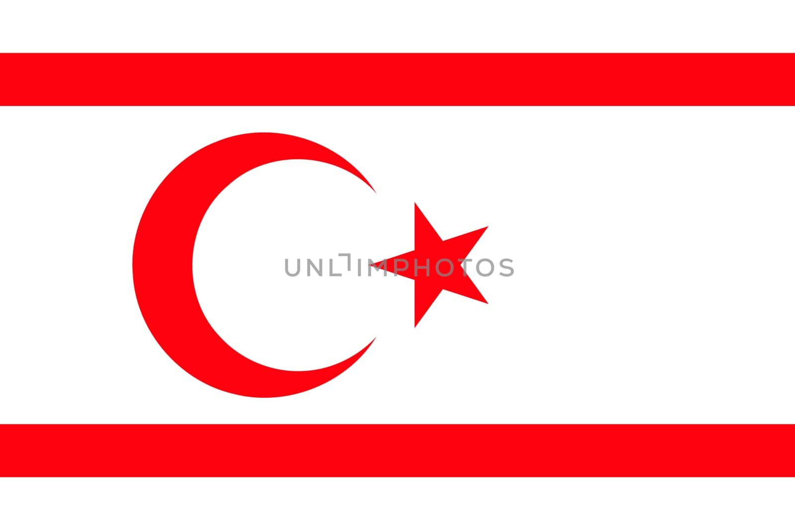 Turkish Republic of Northern Cyprus flag vector for designer.