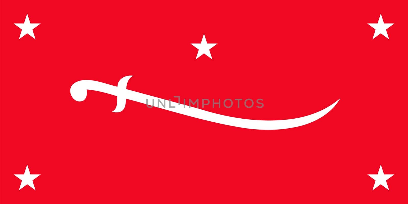 Realistic waving flag of Kingdom of Yemen (1927-1962) vector background.