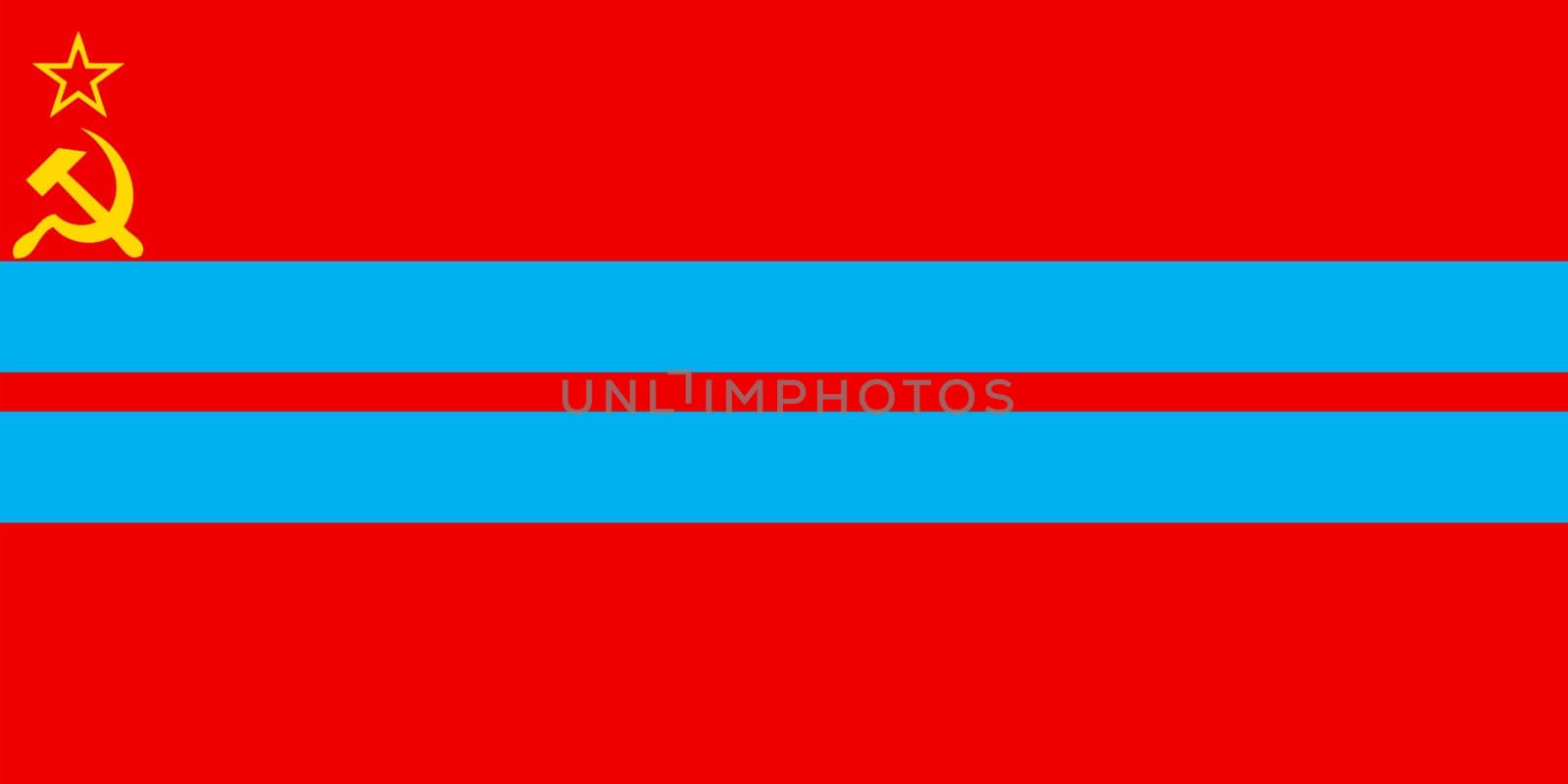 Vector Illustration of the Flag of the Turkmen Soviet Socialist Republic
