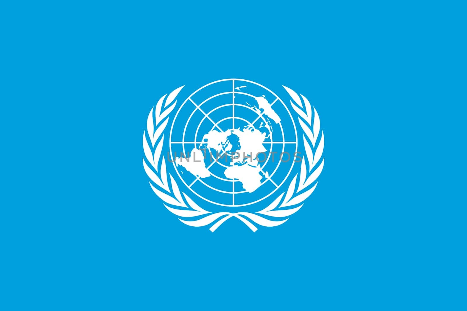 Flag Of The United Nations, An International Intergovernmental Organization, Isolated On White Background.