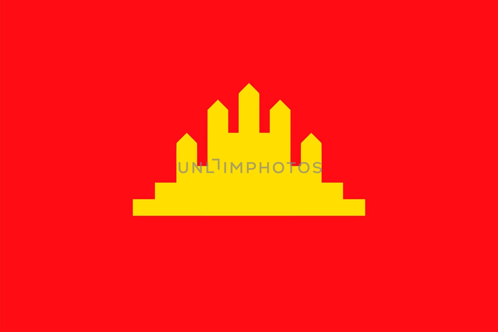 Crossed and waving flags of Mongolia and Cambodia. Vector illustration