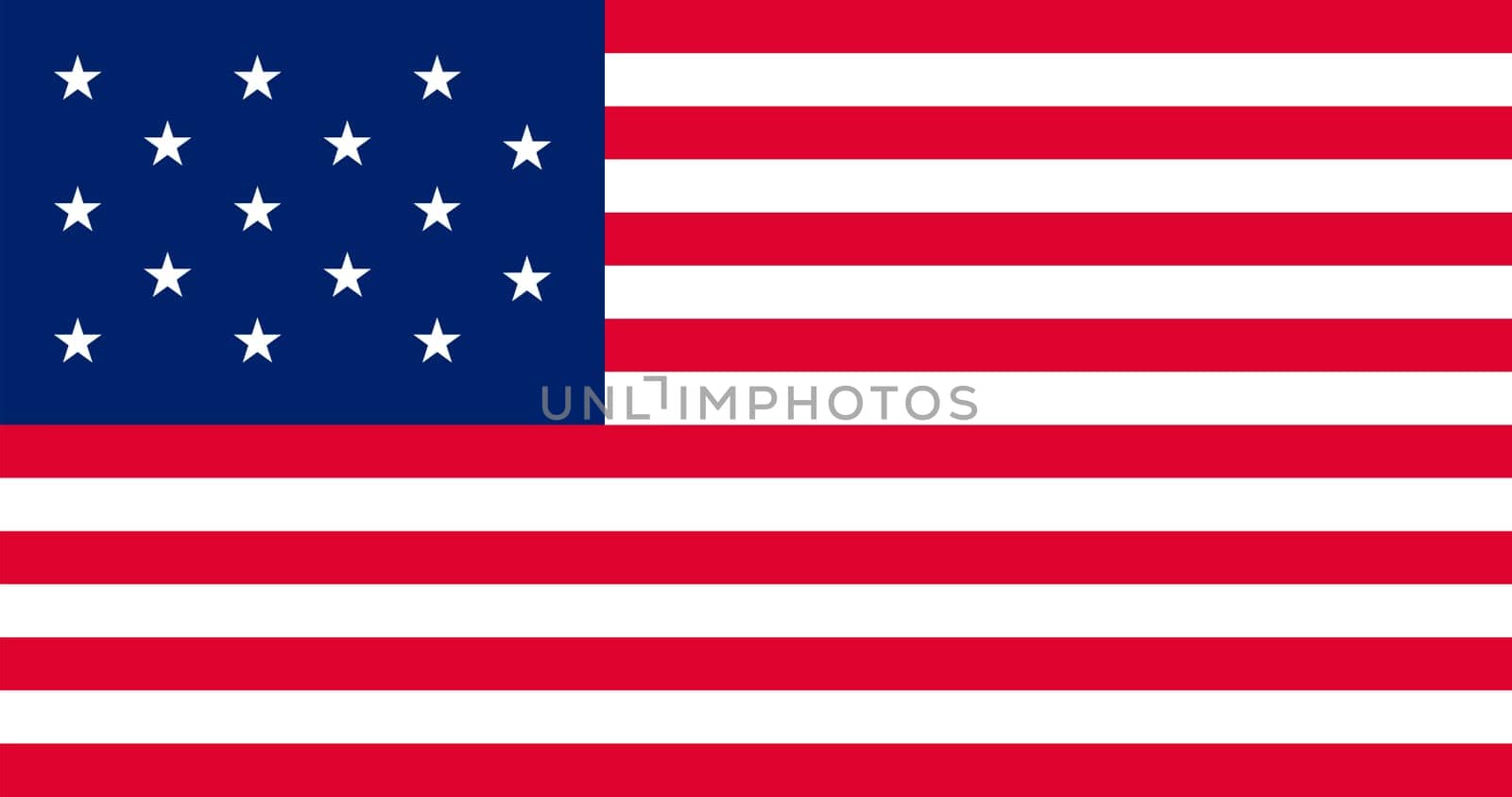 Former American Historic Vector Flag of the United States between 1795 and 1818 (15 stars)