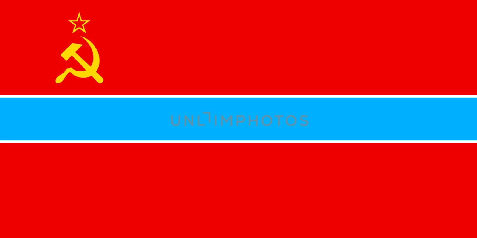 Vector Illustration of the Flag of the Uzbek Soviet Socialist Republic