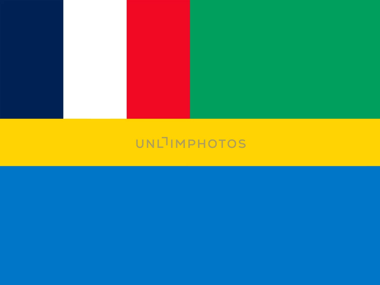 original and simple Gabon flag (1959-1960) isolated vector in official colors and Proportion Correctly