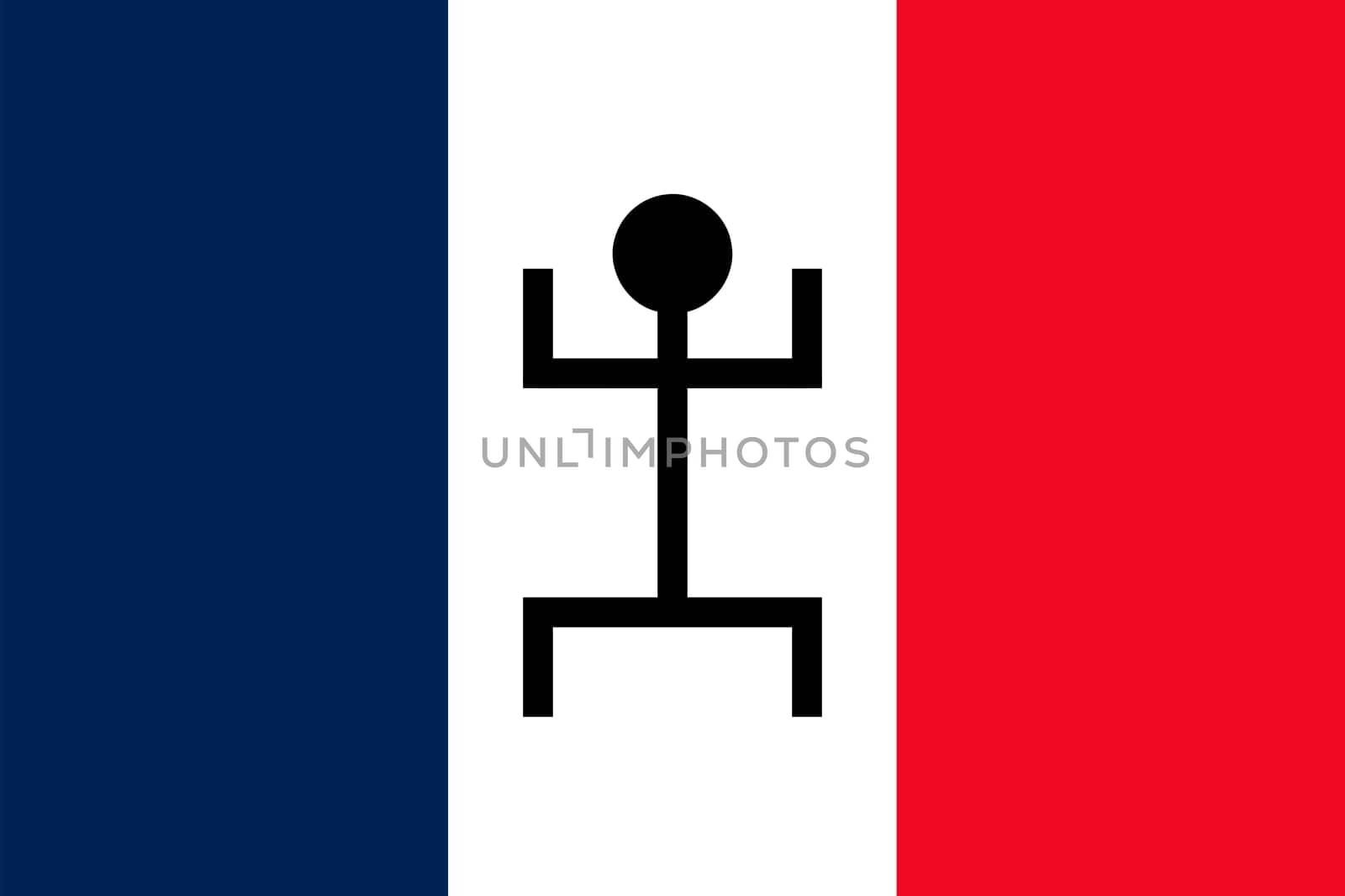French and Sudanese crossed flags. France combined with Sudan isolated on white. Language learning, international business or travel concept.