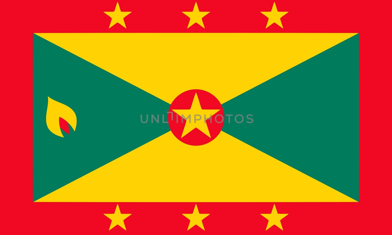 Grenadian national official flag. Patriotic symbol, banner, element, background. Accurate dimensions. Flag of Grenada in correct size and colors, vector illustration