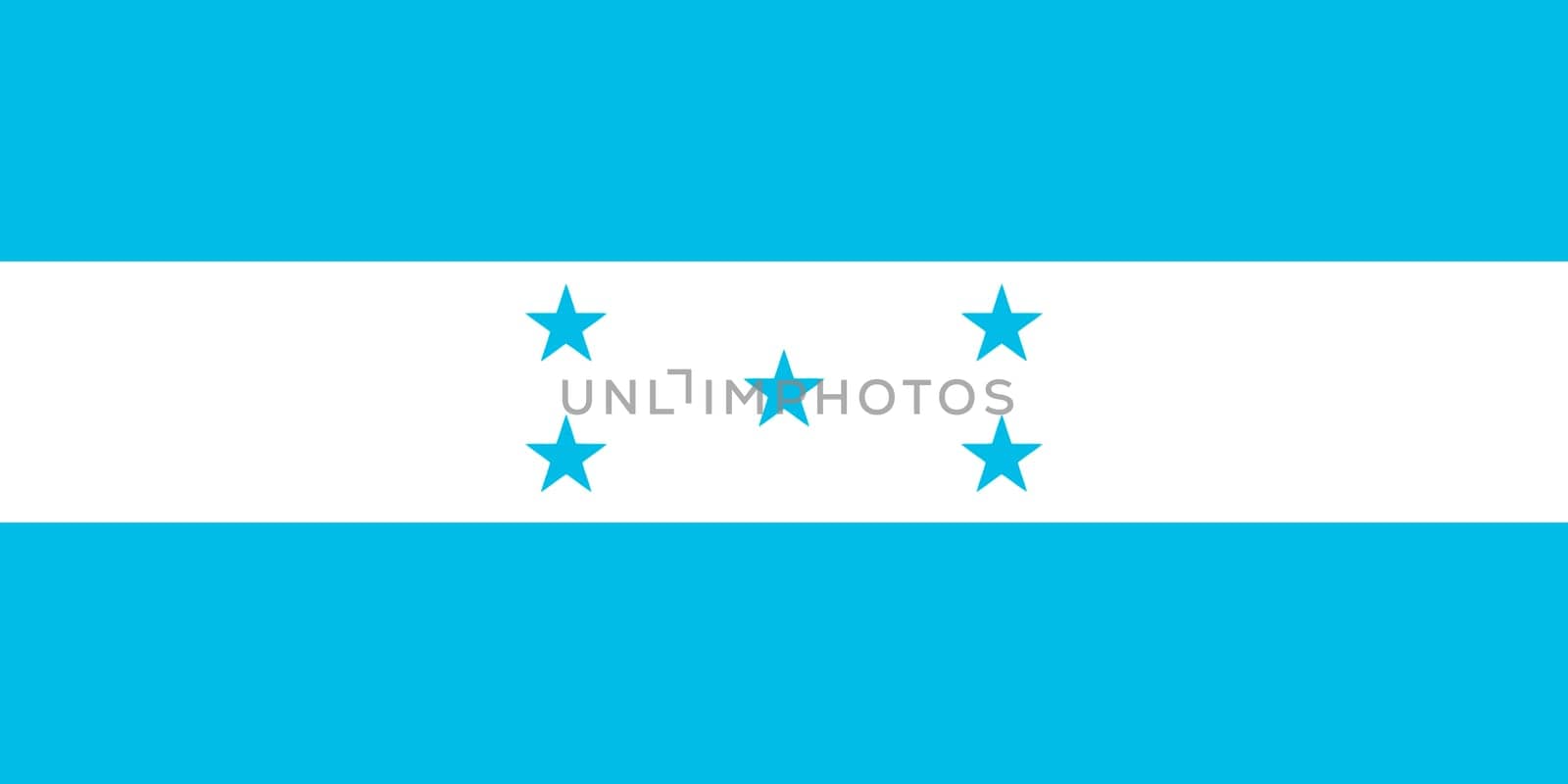 The national flag of Honduras vector illustration. Civil and state flag of Honduras with official color