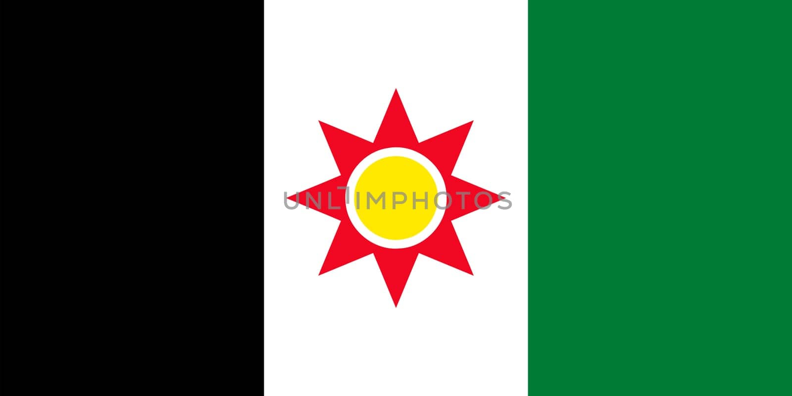 Vector Illustration Of The Iraqi Flag (1959-1963). Color Drawing Of An Old Country Flag