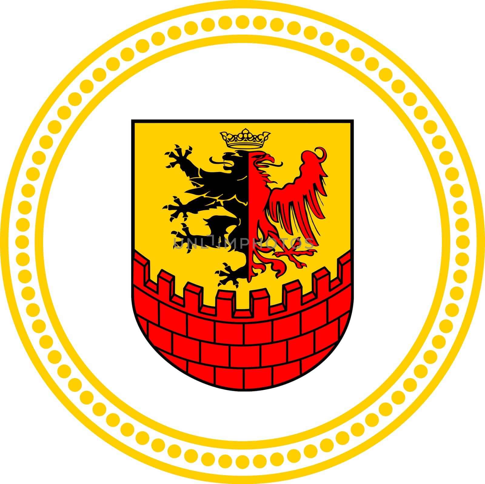 Vector coat of arms illustration of the Polish regional capital city of Bydgoszcz, Poland