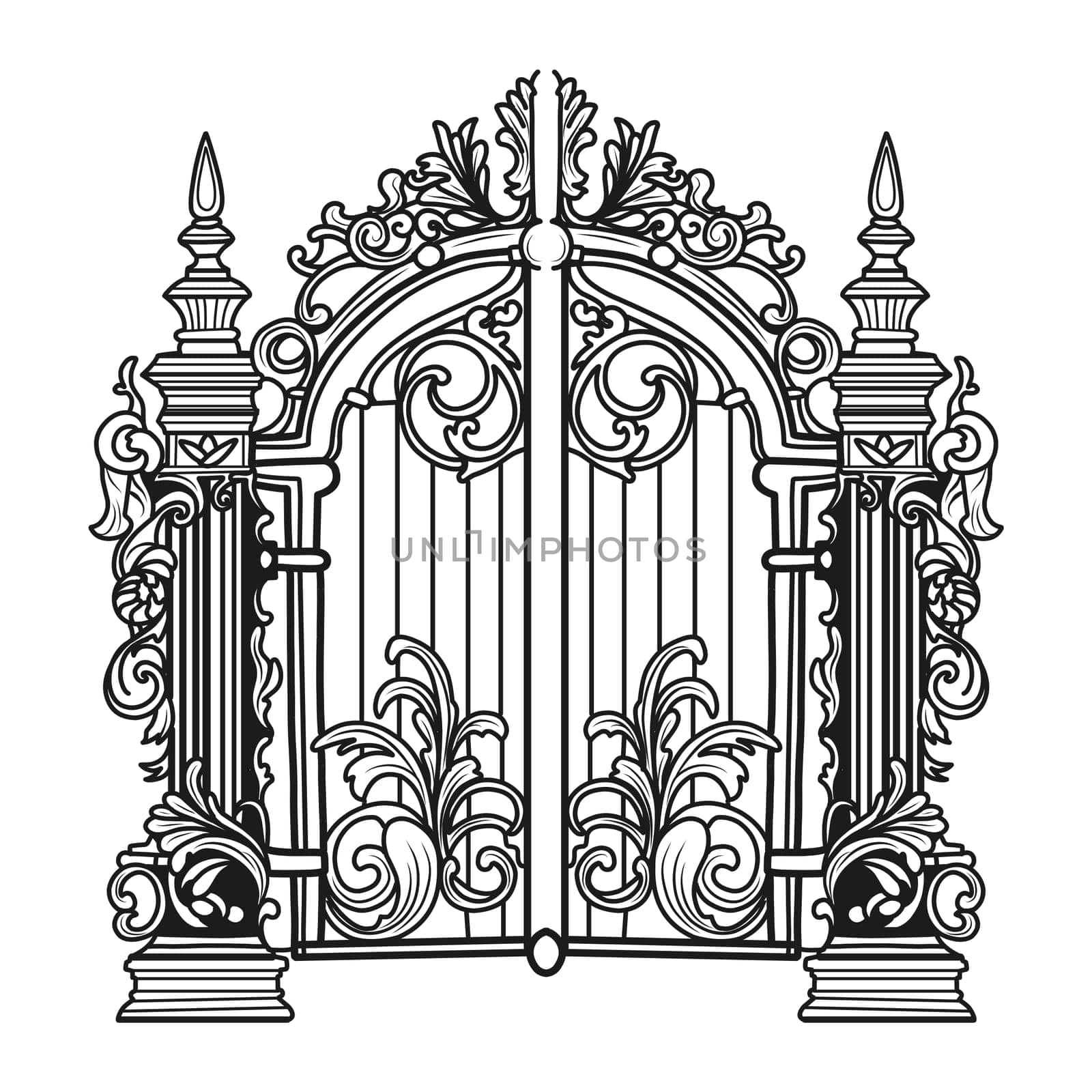 Design drawing of metal gates