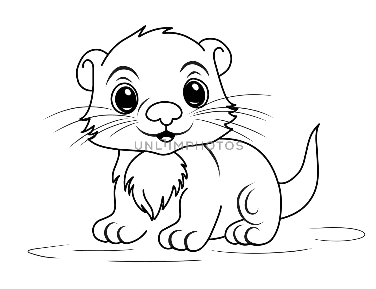 Groundhog Day February 2nd. Cute baby animal beaver.Groundhog day coloring book.