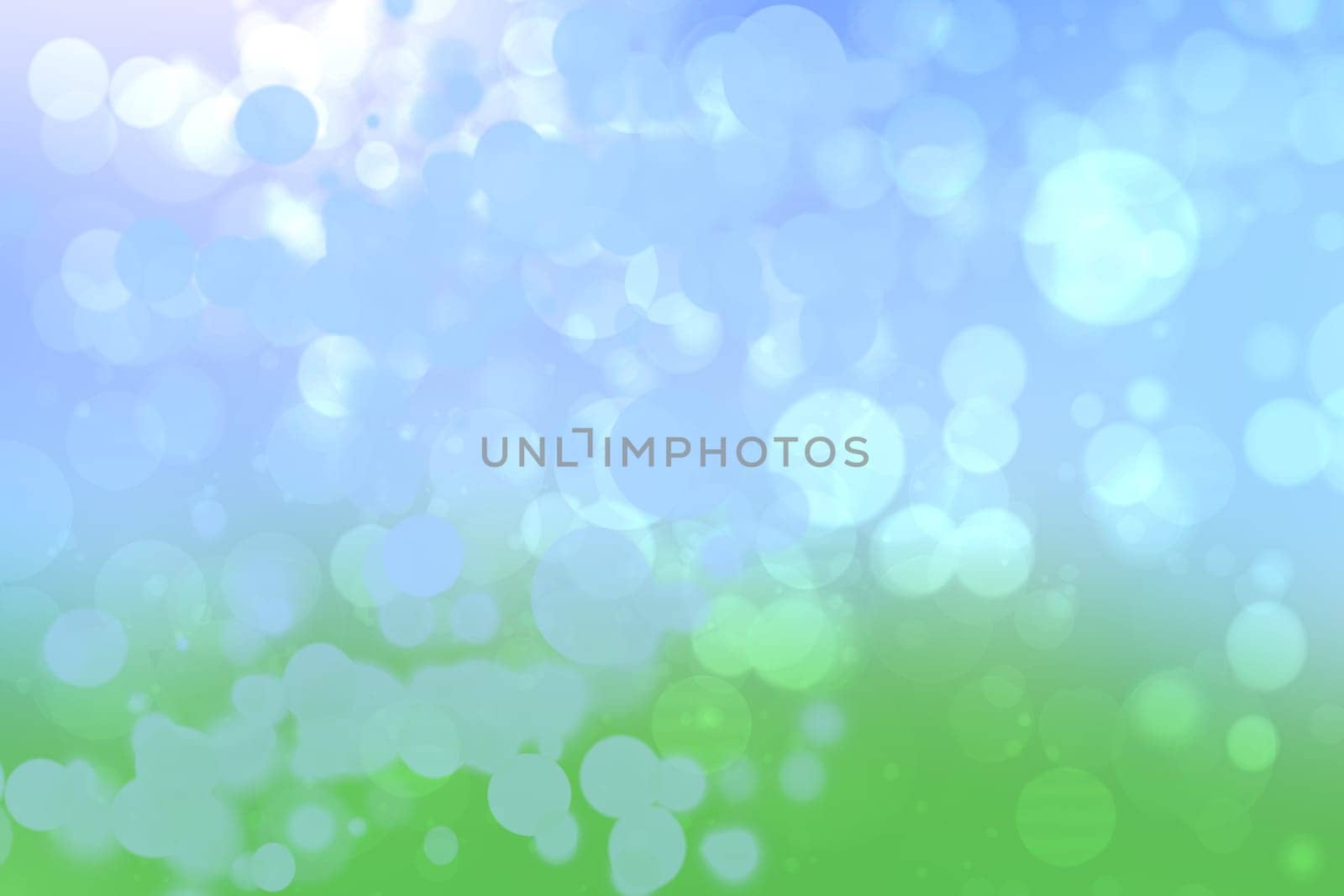 Abstract bright gradient motion spring or summer landscape texture with natural yellow green lights and blue bright cloudy and sunny sky. Autumn or summer background with copy space.