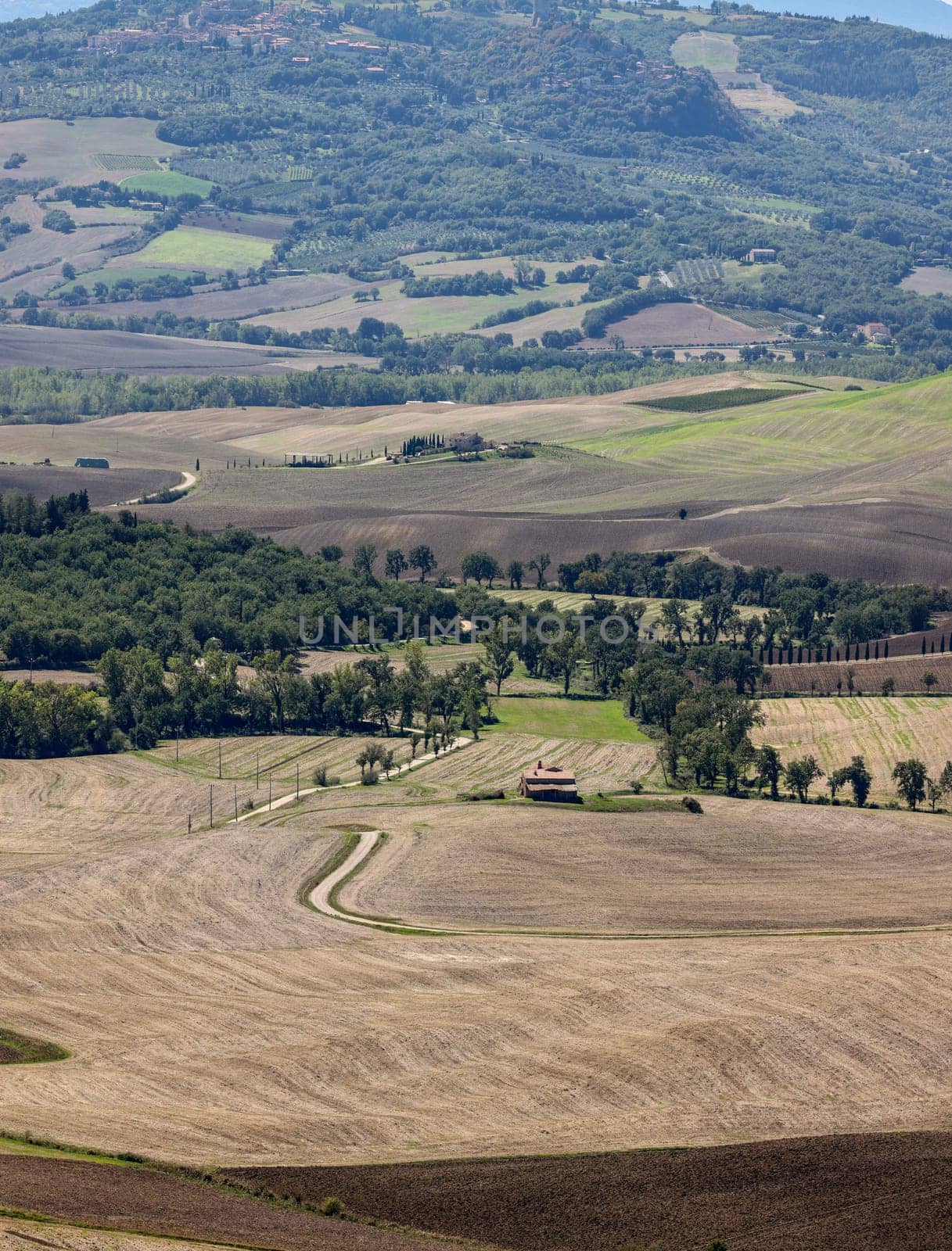 The rural landscape near Pienza in Tuscany. Italy