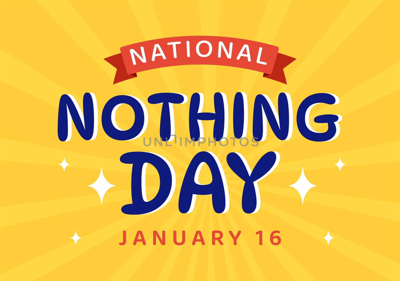 National Nothing Day Vector Illustration on 16 January of Day to Take a Break from the Hustle and Bustle of Everyday Life in Flat Cartoon Background