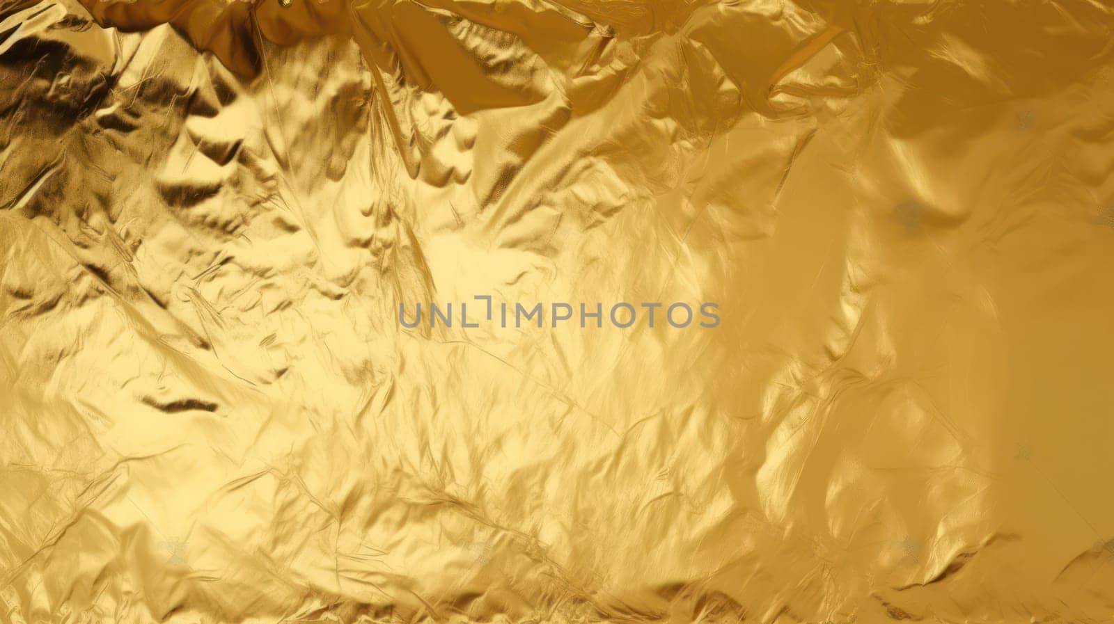 creased gold creased metallic foil background texture. Generative AI