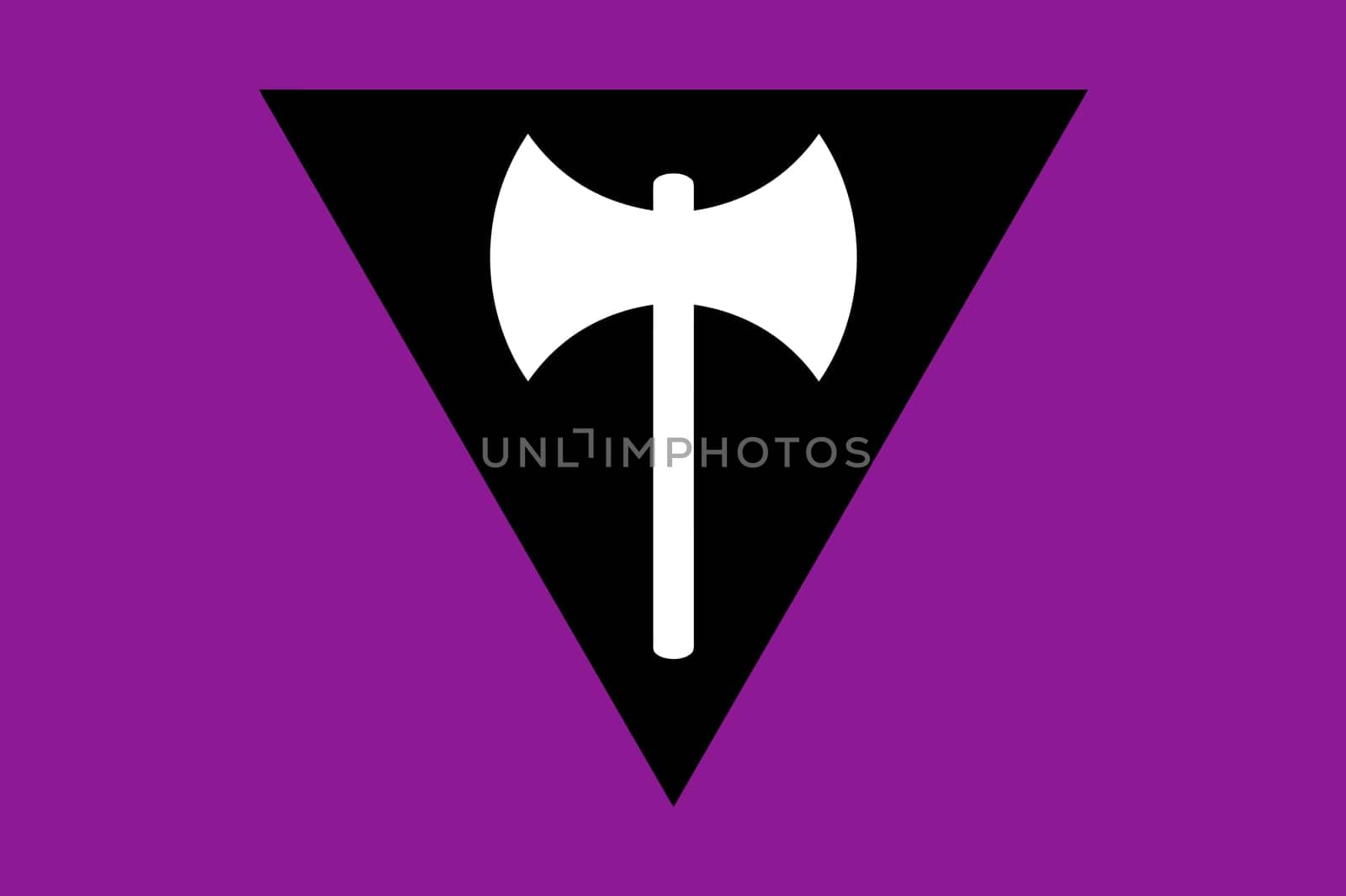 Lesbian feminist movement lgbt, flat icon. Flag of sexual minorities, gays and lesbians. Vector illustration of a labrys