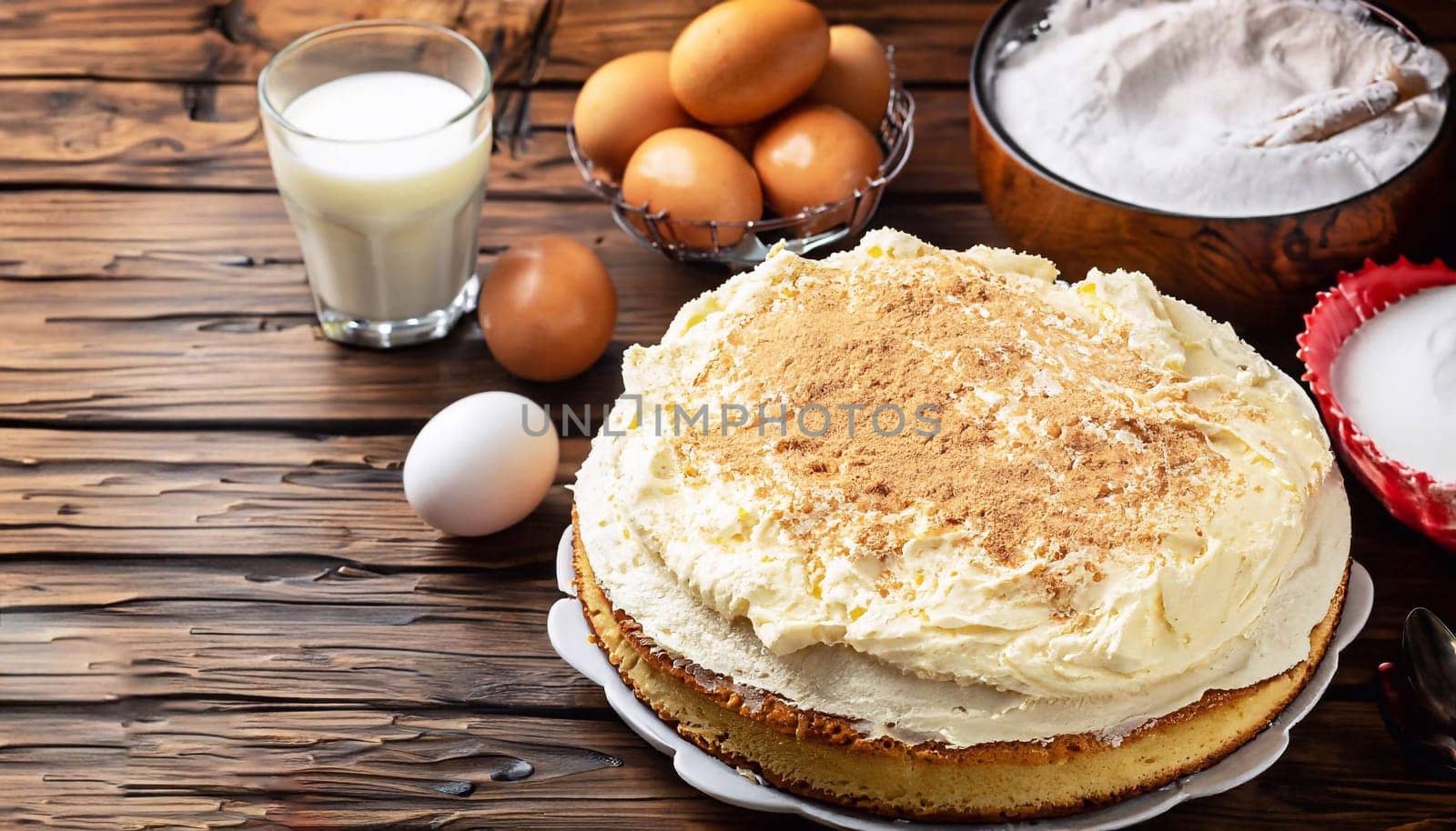 Tres leches cake with grated coconut
