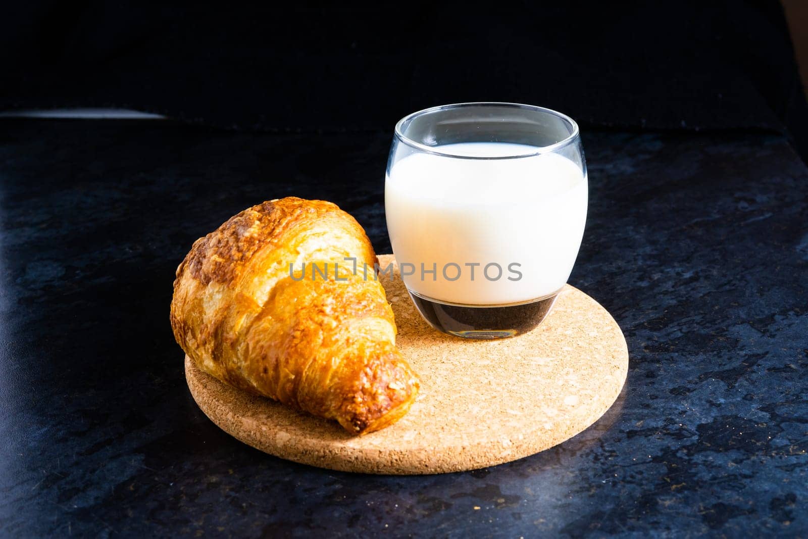 Sweet bread assorted traditional bakery, croissant, pans and a milk