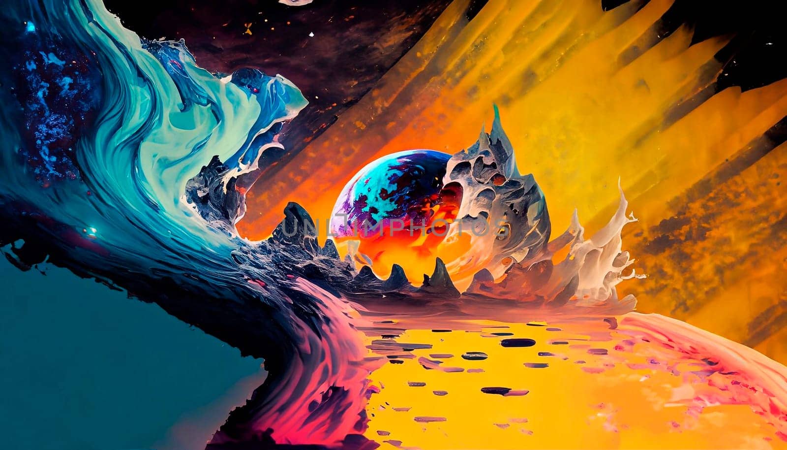 Global warming abstract. Natural world and space Semi-abstract images
