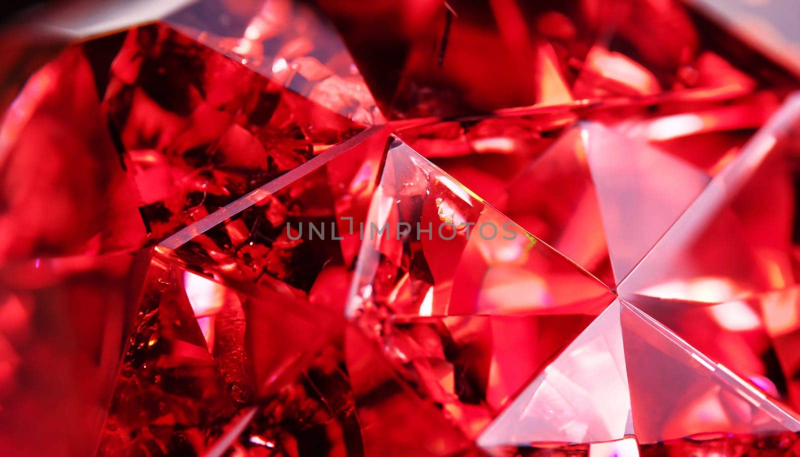 Macro photo of red gems stone carat on a background. Closeup of texture mineral.