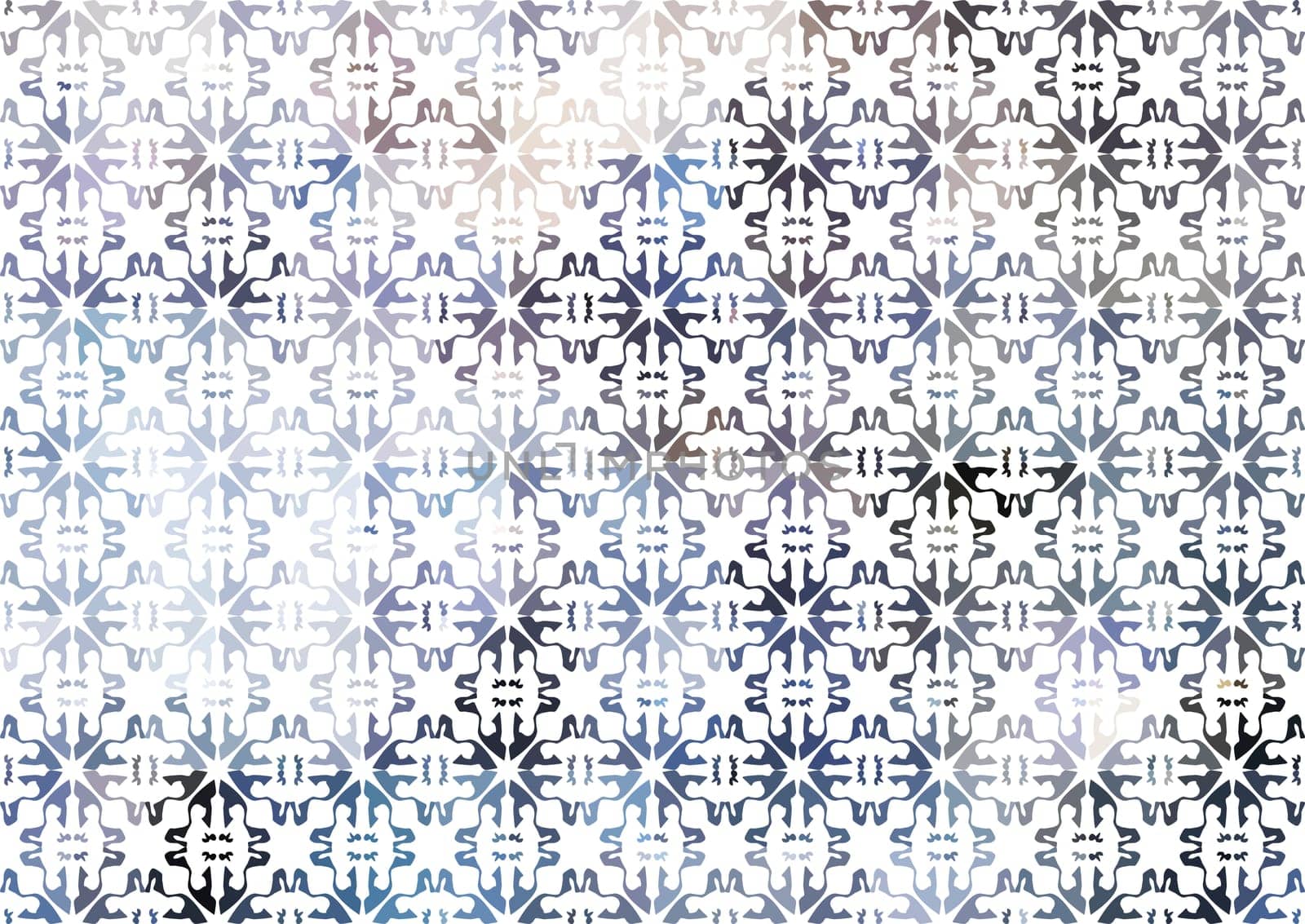 Seamless vintage pattern with an effect of attrition. Patchwork tiles. Hand drawn seamless abstract pattern from tiles. Azulejos tiles patchwork. Portuguese and Spain decor. Hexagon pattern