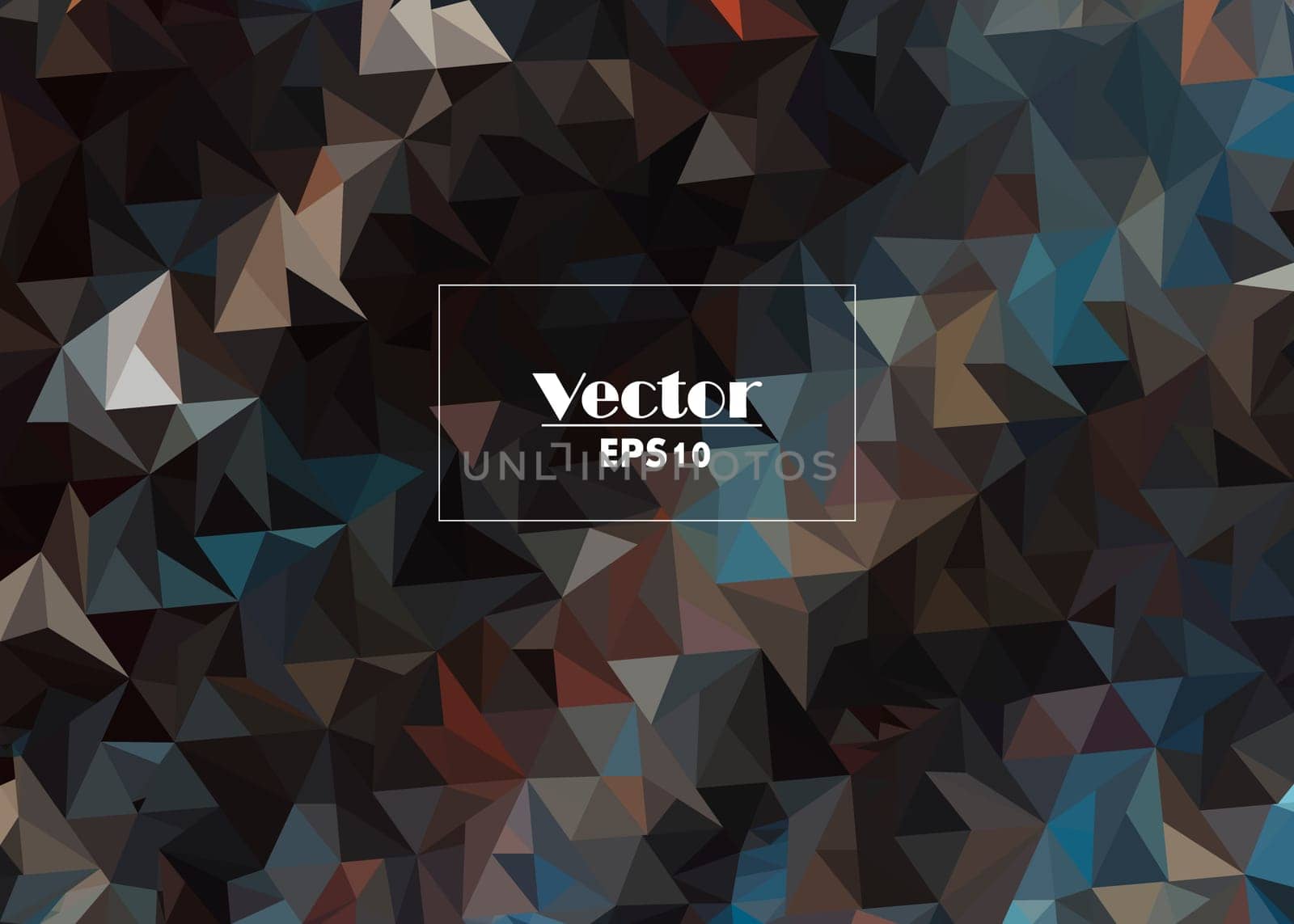 vector abstract irregular polygon background - triangle low poly pattern - color brown grey blue beige sand