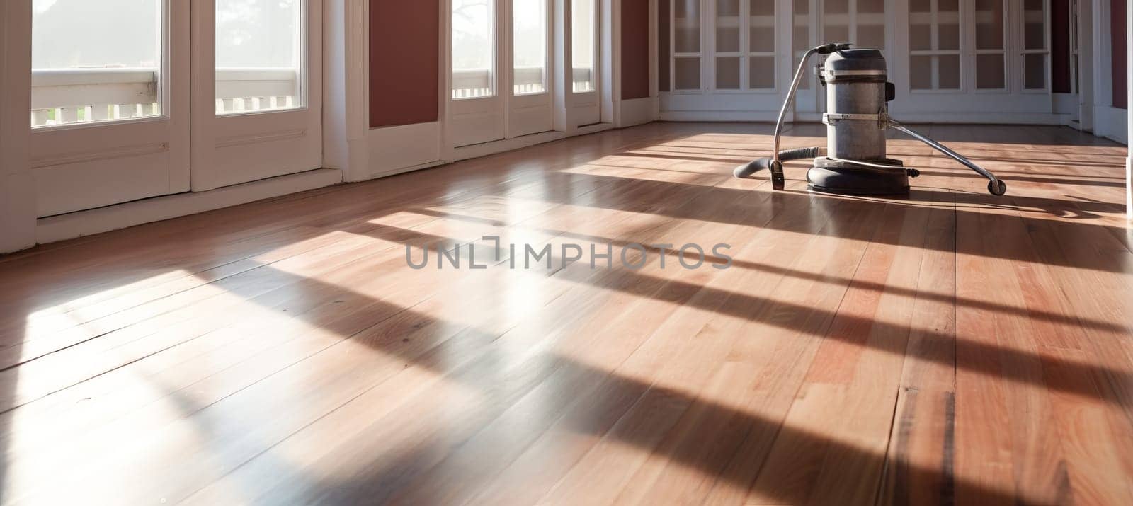 Craftsmen sand a parquet floor