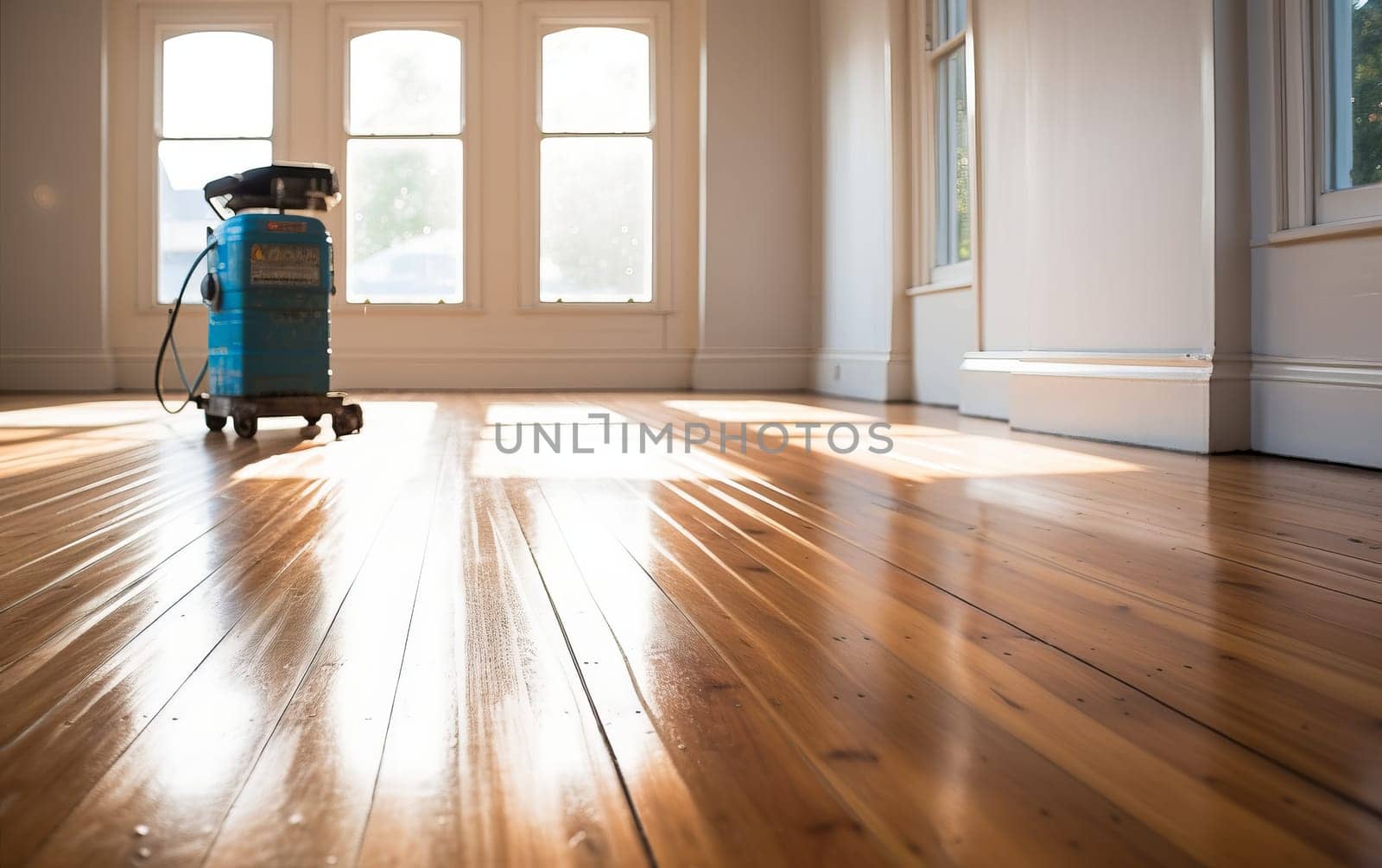 Craftsmen sand a parquet floor