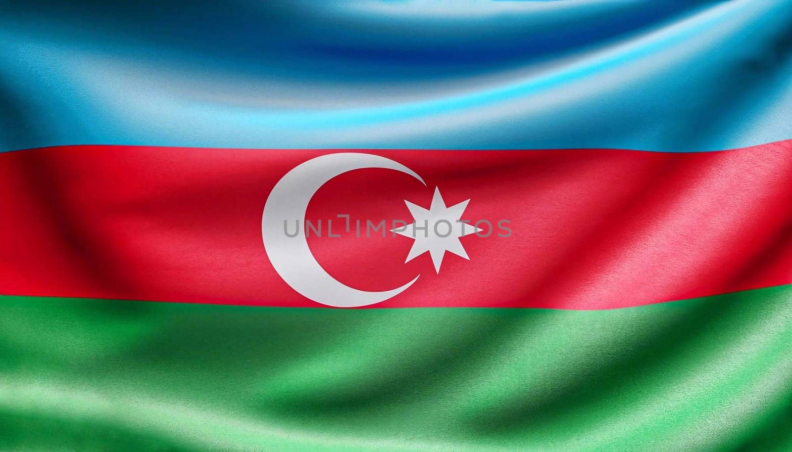 close up waving flag of azerbaijan. flag symbols of azerbaijan.