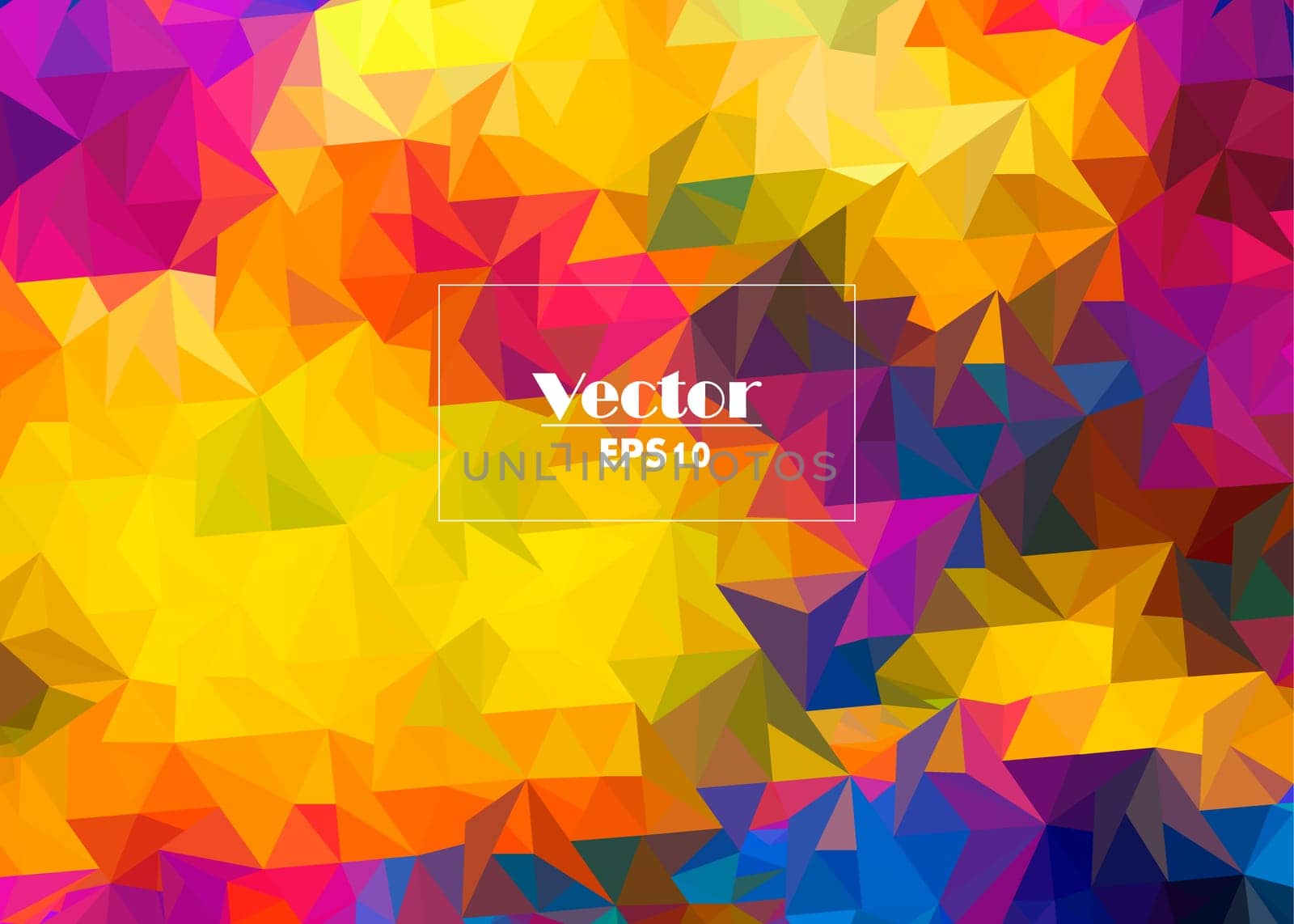 vector abstract irregular polygon background - triangle low poly pattern - vibrant neon full color spectrum rainbow