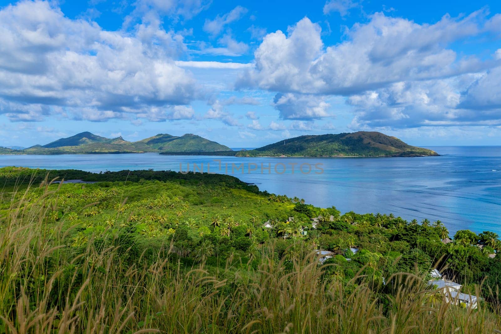 Top view of Nacula island, Yasawa island group, Fiji, South Pacific islands