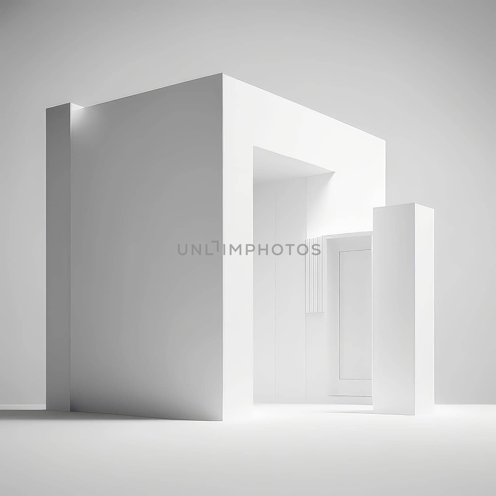 White minimalistic interior, abstract background. Generative AI design