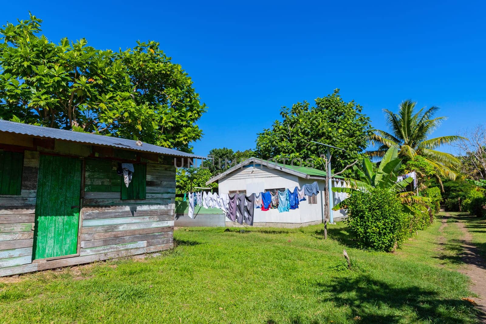 Path in a small village in Viti Levu island, Fiji