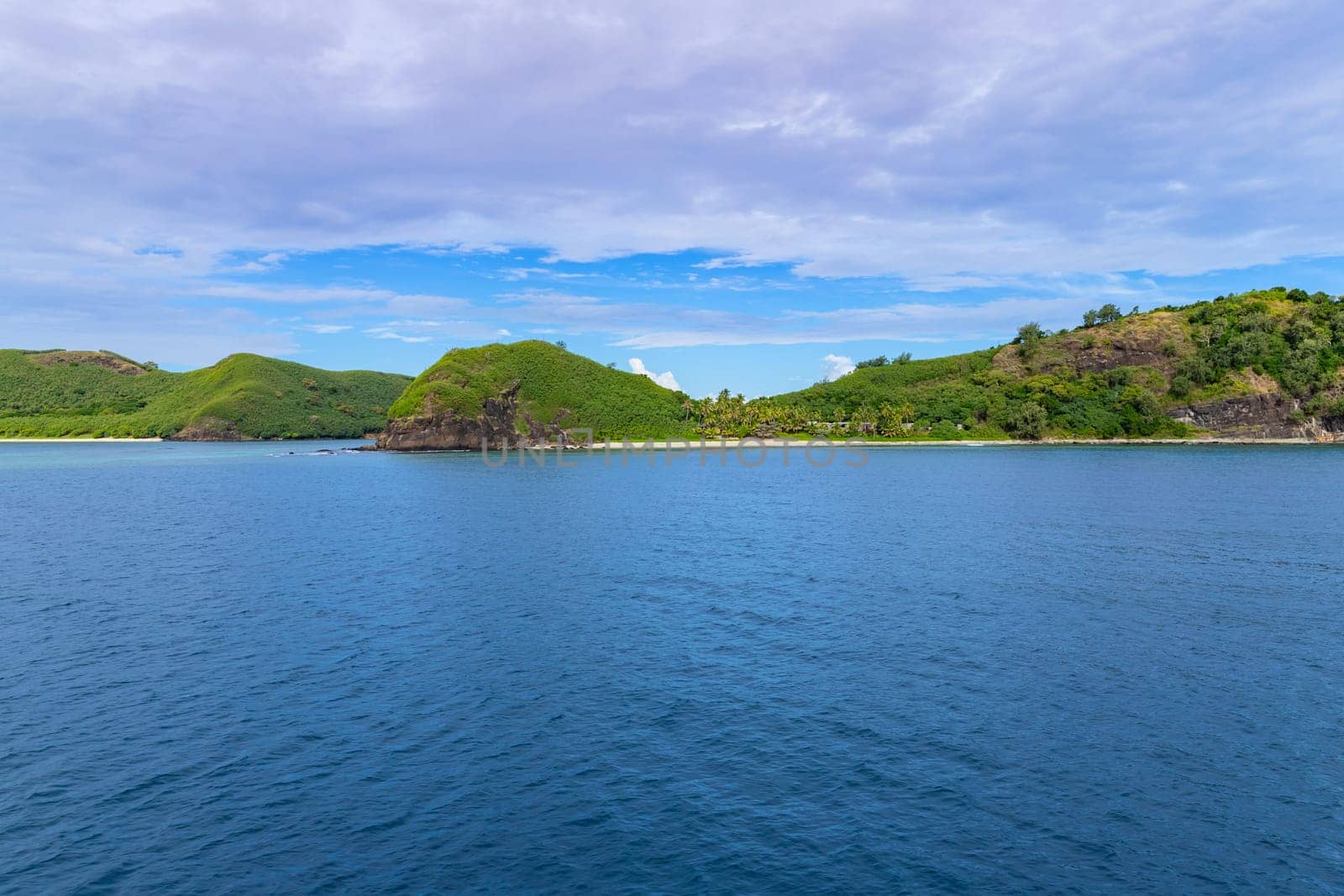 View of Naviti Islands coastlines, Yasawa Islands, Fiji. This archipelago consists of about 20 volcanic islands