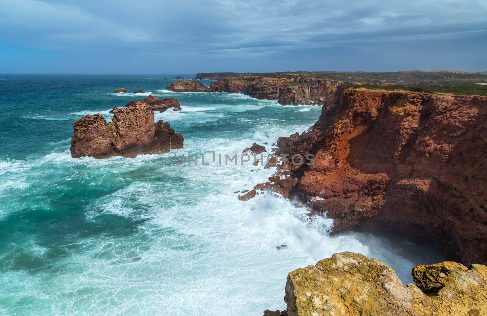 Cliffs in the Algarve West Coast, near Sagres, Portugal