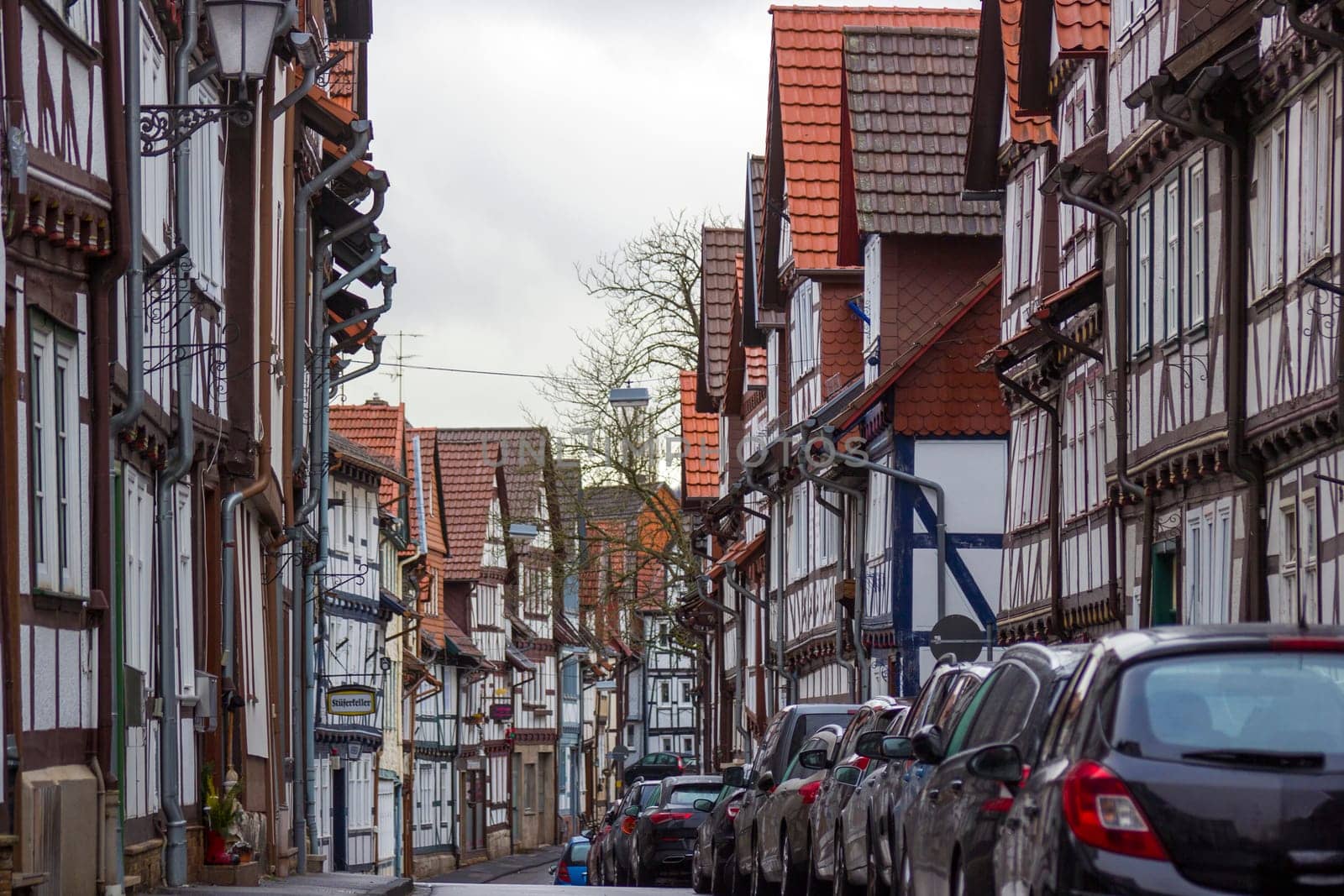 Bad Sooden-Allendorf: 30 DECEMBER 2021, street in Bad Sooden-Allendorf in the Werra Valley in Germany