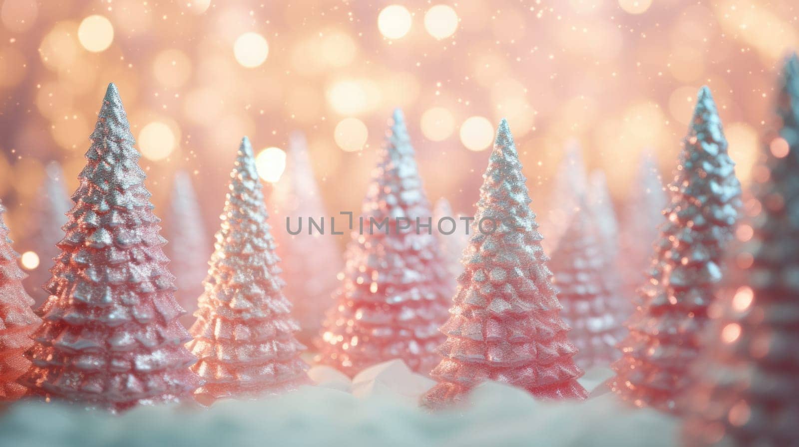 christmas tree xmas holiday decoration with glitter bokeh background, ai