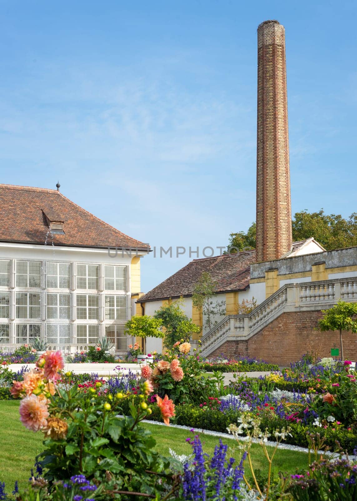Large and Old Brick Industrial chimney