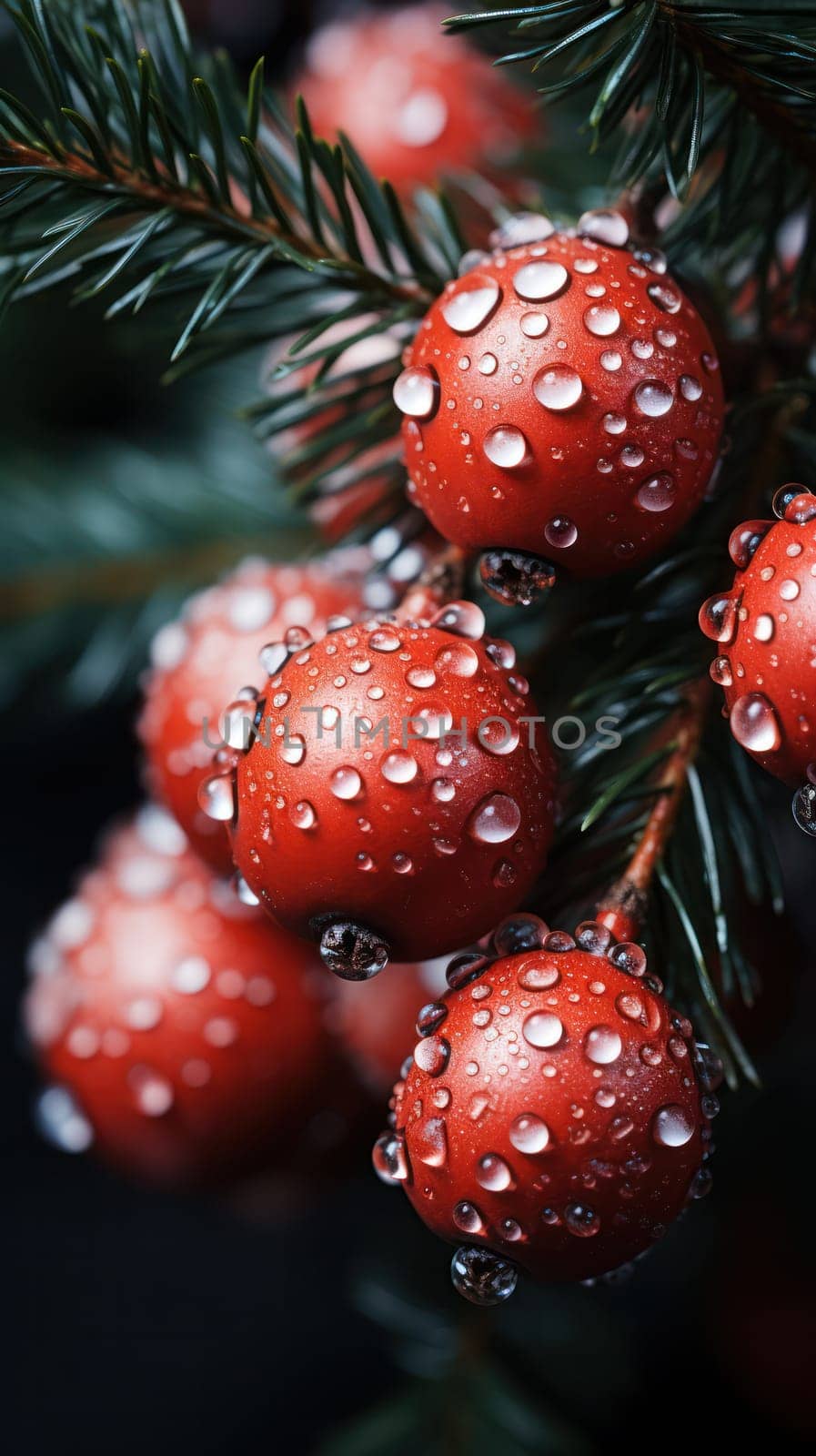 Christmas background. Christmas tree macro details close up. Generative AI