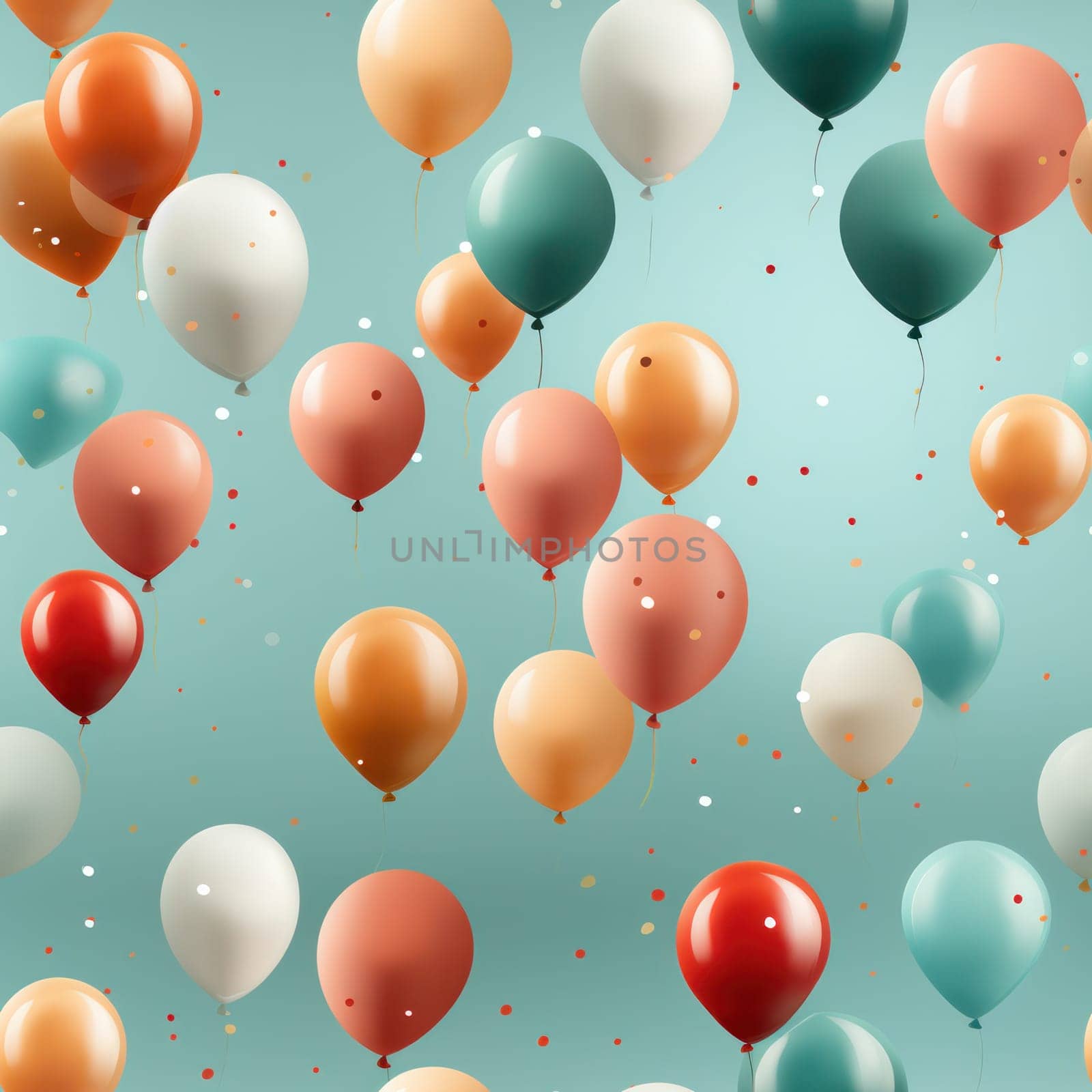seamless pattern of colored balls on a colored background.Generative AI