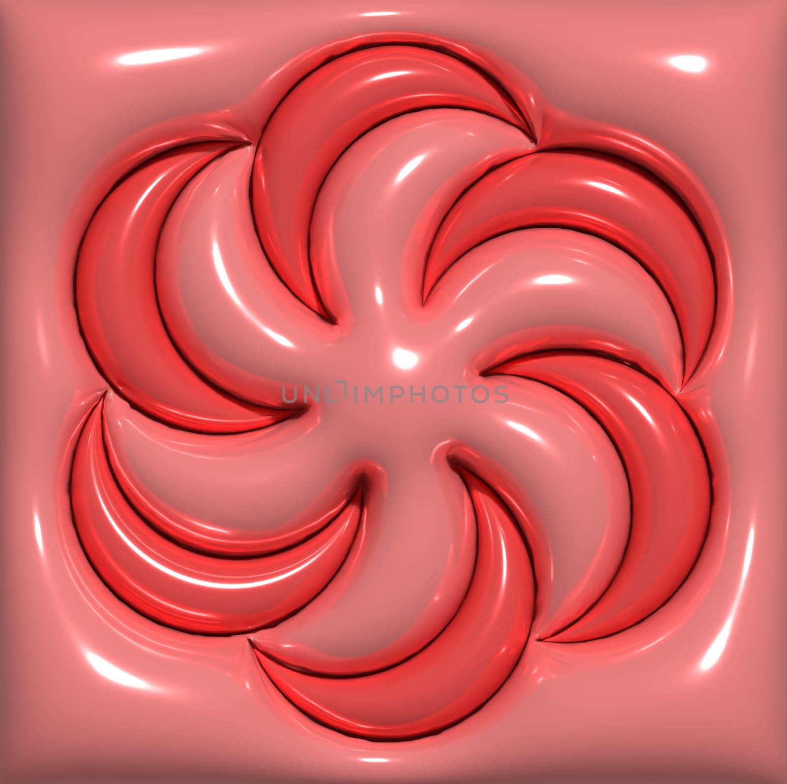Abstract background with crescent moon, 3D rendering illustration