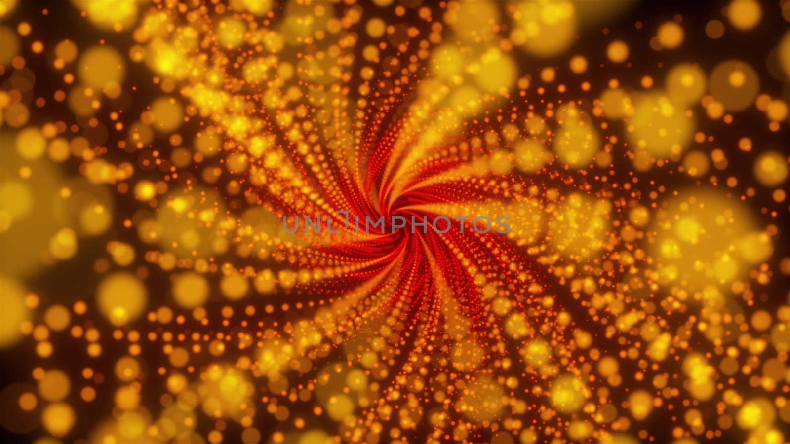 Spiral particles tunnel. Computer generated 3d render