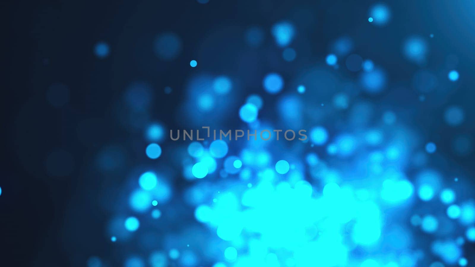 Blue bokeh particles. Computer generated 3d render