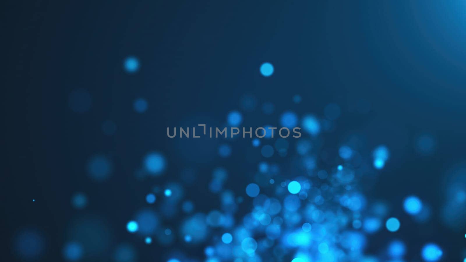 Blue bokeh particles. Computer generated 3d render