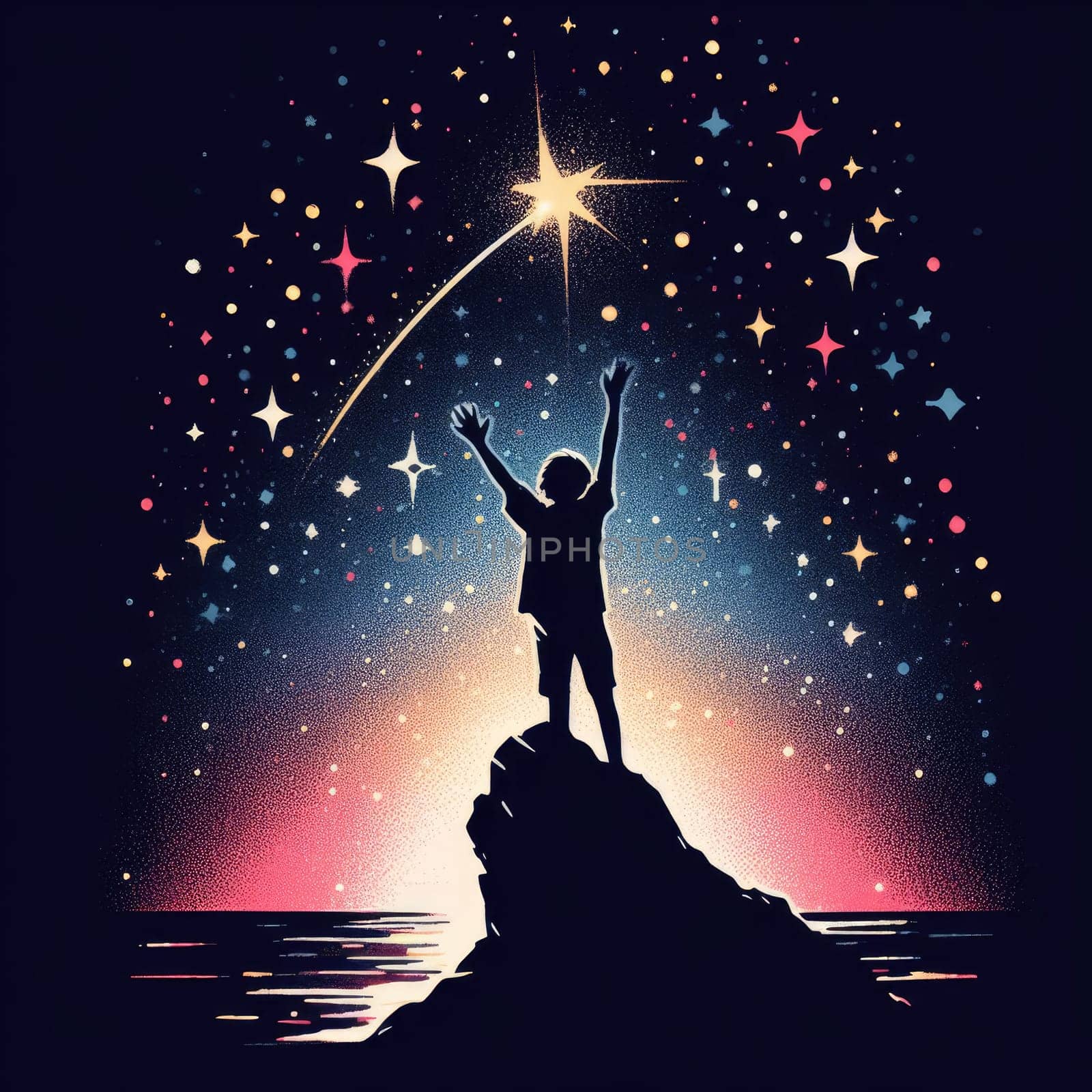 reach for a star and make a wish illustration