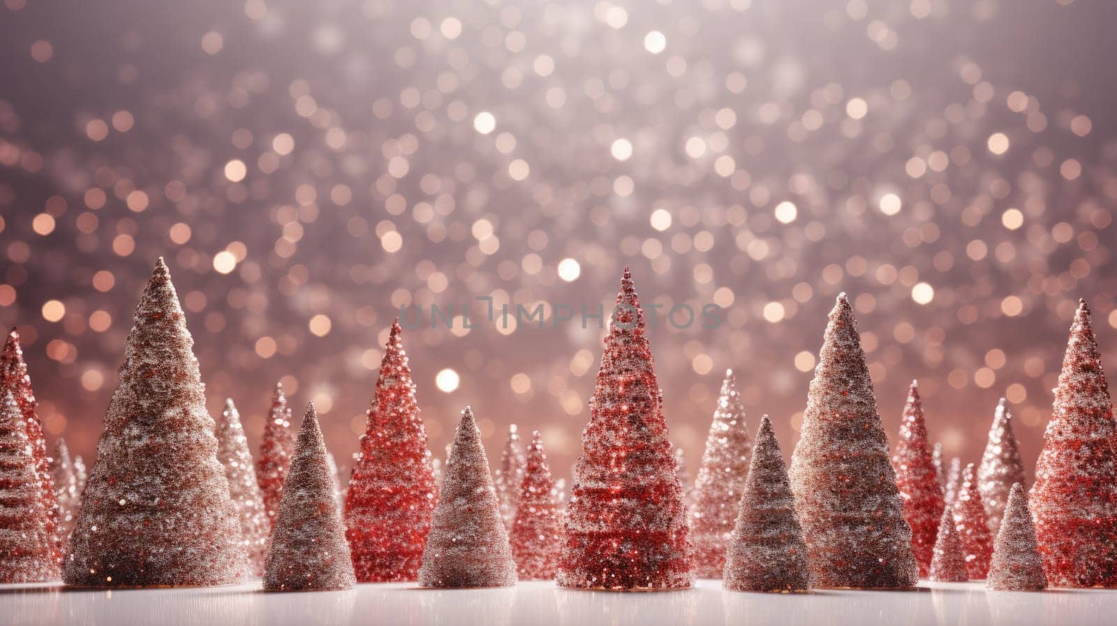 christmas tree xmas holiday decoration with glitter bokeh background, ai