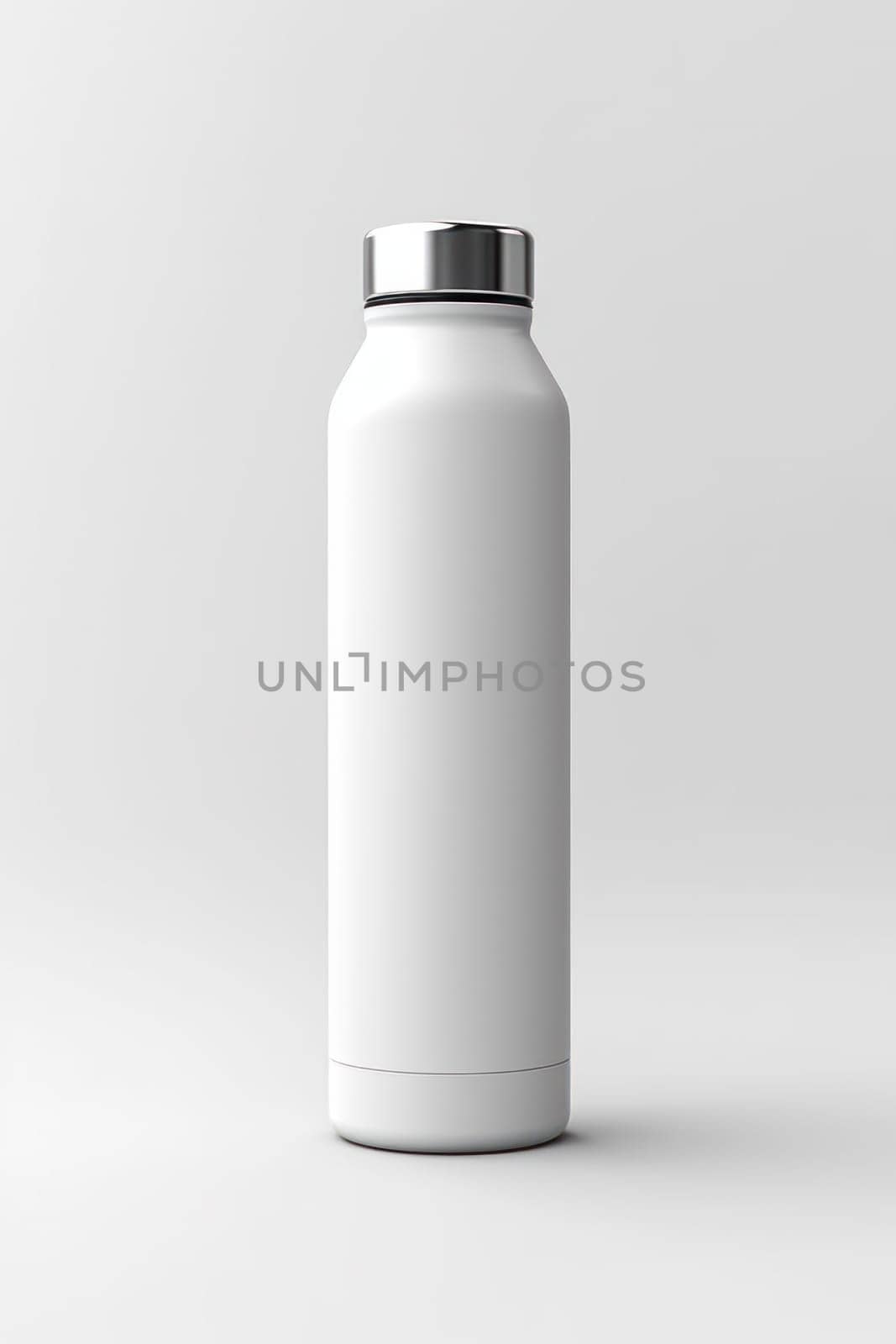 mockup of a reusable glass bottle on a light background. without plastic. Generative AI